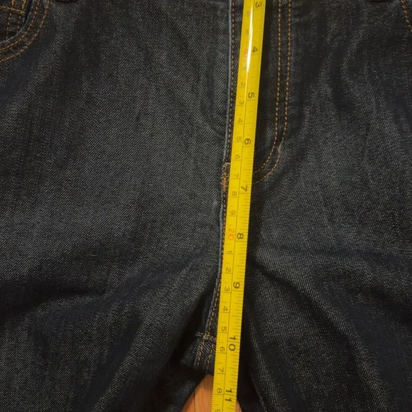 NWOT, CAbi Dark Wash Boot Cut Flare Jeans, size 10 Long - Picture 7 of 9